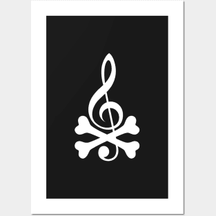 Treble Clef And Crossbones Posters and Art